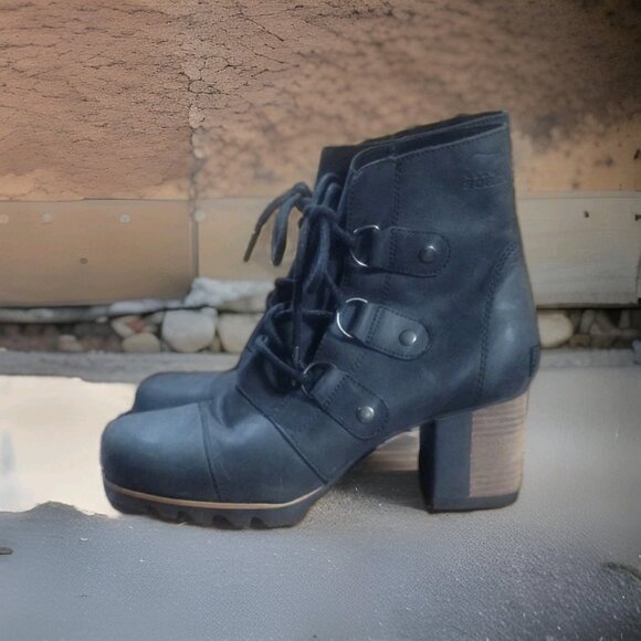 Sorel Shoes - NEW Women's SOREL Addington Lace Up Waterproof Dark Fog Black Boot Sz 8.5 $275